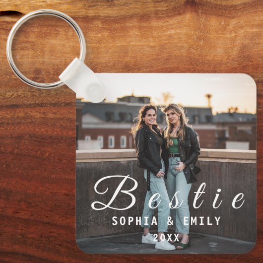 Besties Forever – Custom Photo Collage Keychain キーホルダー (正面)