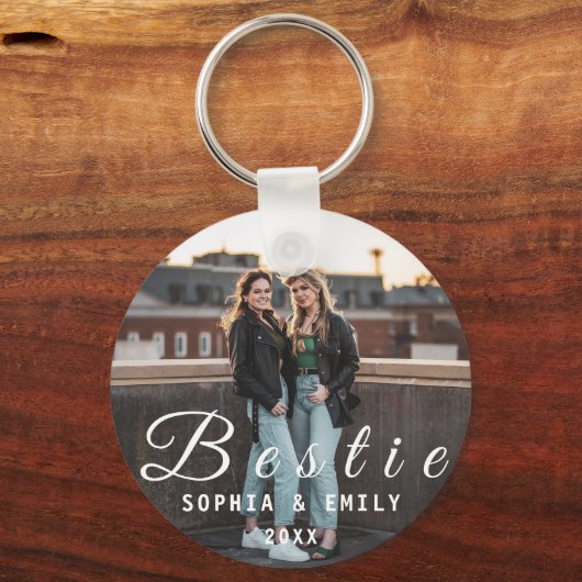 Besties Forever – Custom Photo Collage Keychain キーホルダー (正面)