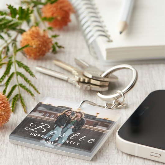 Besties Forever – Custom Photo Collage Keychain キーホルダー (正面右)