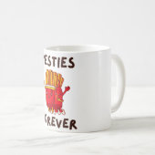 Besties Forever Cute Ketchup French Fries コーヒーマグカップ (正面右)