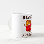 Besties Forever Cute Ketchup French Fries コーヒーマグカップ (正面左)
