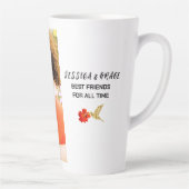 Besties Friendsフォトガールズガールフレンド幼少期 カフェラテマグ (右)