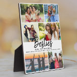BESTIES Gift for 最高の Friends Script Photo Collage フォトプラーク<br><div class="desc">あなたのお気に入りの名前と下の書別の文字の行と読トレンディーハンドスクリプトのBESTIESを持つ写真のカスタム6。友達素晴らしにプレゼント！</div>