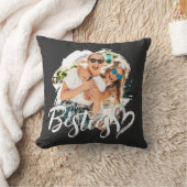 Besties Grunge Simple Modern Heart Cool Photo クッション (ブランケット)