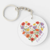 Besties Keychain - Heart Wildflower Bouquet キーホルダー (正面)