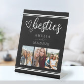 Besties Modern Photo Collage Black and White  台座サイン