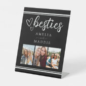 Besties Modern Photo Collage Black and White  台座サイン (正面)