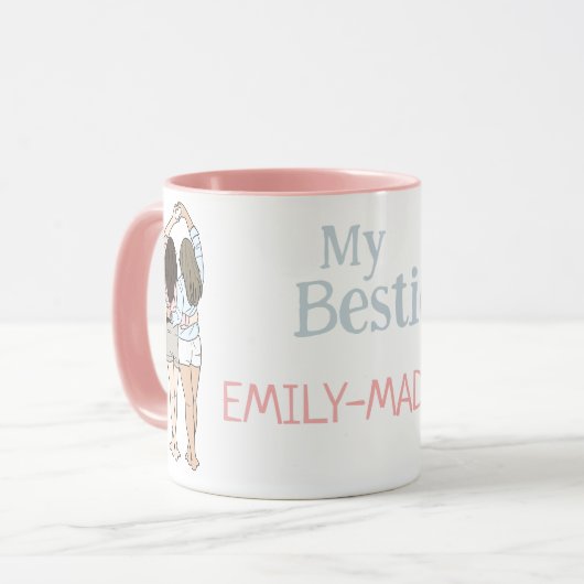 Besties Personalized Mug A Perfect Gift with a Pe マグカップ (正面左)