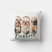 Besties Pet Simple Modern Playful Three Photo クッション (正面)