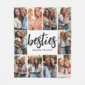 Besties Photo Collage Bff フリースブランケット (正面)