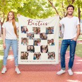 Besties Photo Collage Cream Fleece Blanket フリースブランケット