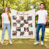 Besties Photo Collage Cream Fleece Blanket フリースブランケット