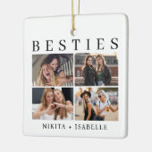 Besties Photo Collage Friendship Keepsake Gift セラミックオーナメント (左)
