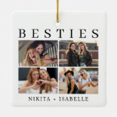 Besties Photo Collage Friendship Keepsake Gift セラミックオーナメント (裏面)