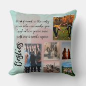 Besties Photo Collage Quote Personalised Cushion クッション (正面)