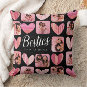 Besties Pink & Blackハート&写真 クッション (ブランケット)