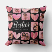 Besties Pink & Blackハート&写真 クッション (正面)