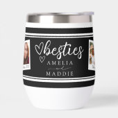 Besties Polaroid Photo Collage Wine Tumbler (左面)