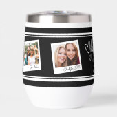 Besties Polaroid Photo Collage Wine Tumbler (正面)