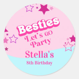 Besties Retro Doll Party ラウンドシール