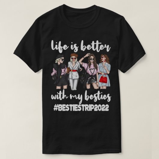 Besties Trip 2022 Best Friend Vacation Travel Girl Tシャツ (デザイン正面)