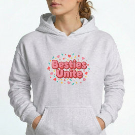 Besties Unite Y2K Best Friend BFF Pullover Hoodie パーカ