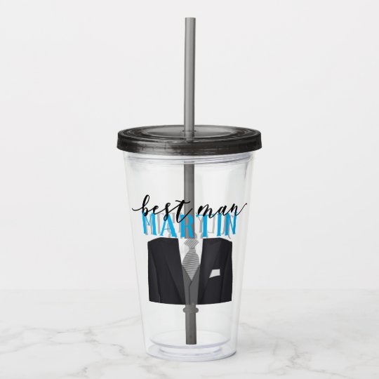 Bestmanの青及び黒い水及び飲み物 アクリルタンブラー Zazzle Co Jp