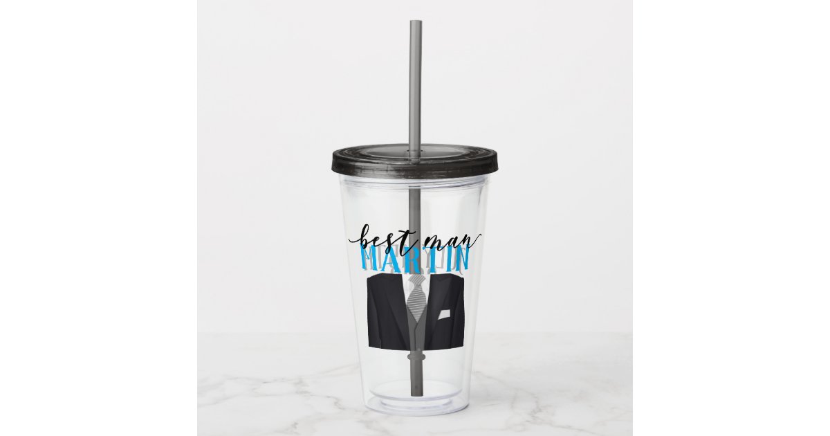 Bestmanの青及び黒い水及び飲み物 アクリルタンブラー Zazzle Co Jp