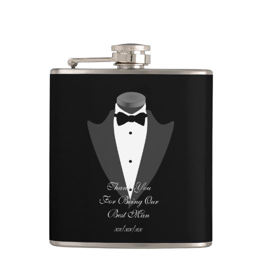 BESTMANギフトパーソナライズされたフラスコ父新郎新婦 フラスク (正面)