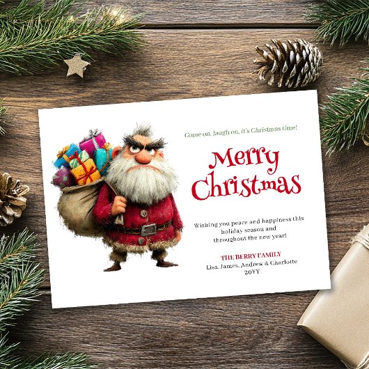 Bestseller funny Santa digital Xmas greeting card シーズンカード