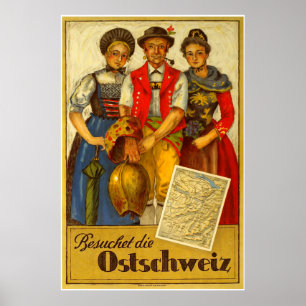 Besuchet die Ostschweiz、ヴィンテージ旅行ポスター ポスター