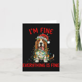 Bet Hound Dog Christmas I'm Fine Everything Is Fin カード (正面)