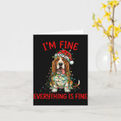 Bet Hound Dog Christmas I'm Fine Everything Is Fin カード (黄色い花)