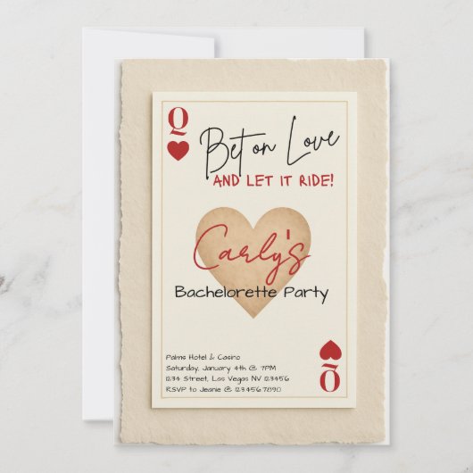 Bet on Love Casino Bachelorette Invitation 招待状 (正面)