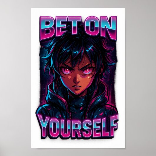 Bet on Yourself Cyberpunk Anime PNG - Transparent ポスター (正面)