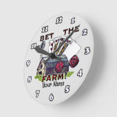 Bet The Farm ポーカー時計 ラウンド壁時計 (傾斜)