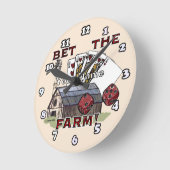 Bet The Farm Poker  ラウンド壁時計 (傾斜)