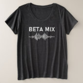 Beta Mix – オーディオ波形V2 プラスサイズTシャツ (デザイン正面)