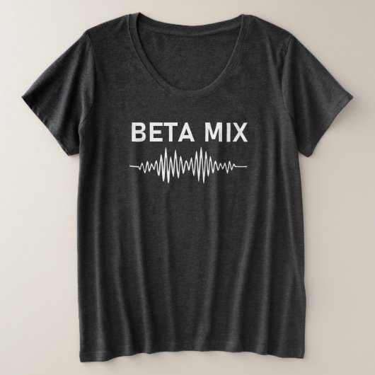 Beta Mix – オーディオ波形V2 プラスサイズTシャツ (デザイン正面)