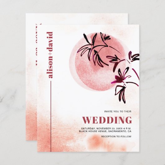 BetaRanch QrコードジャパンディBUDGET結婚式招待状 (正面/裏面)