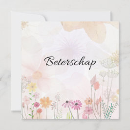 Beterschapskaart met bloemen (vierkant) シーズンカード