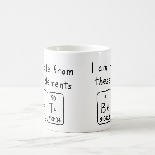 Bethの周期表の名前のマグ コーヒーマグカップ (中央)