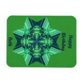 BETH ～グリーンブルー誕生日カード八角形スター～ マグネット (横)