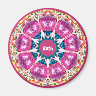 BETH ~ピンクパーソナライズされたの3Dパターンフラクタル~ マグネット