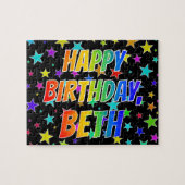 「BETH」名、おもしろい「ハッピーバースデー」 ジグソーパズル (横)