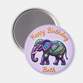 BETH ～紫パーソナライズされた象マグネット マグネット (正面/裏面)