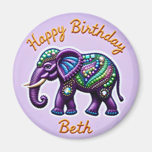 BETH ~紫パーソナライズされた象マグネット マグネット