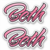 Beth faded pink Aufkleber Sticker Stickerset シール (正面)