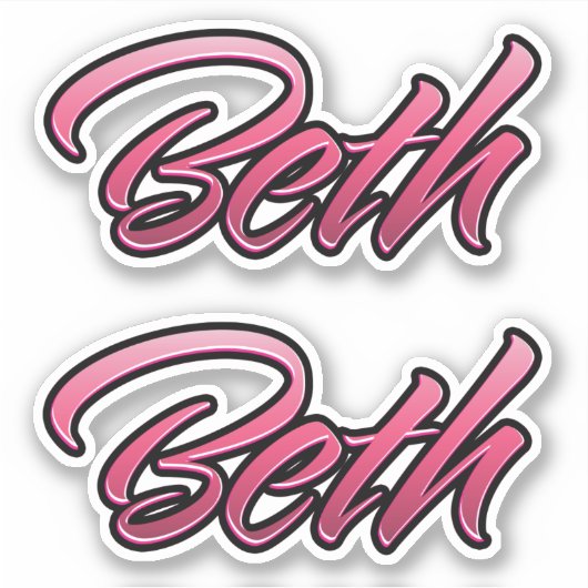 Beth faded pink Aufkleber Sticker Stickerset シール (正面)