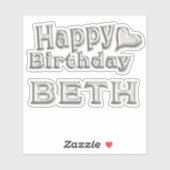 Beth Happy Birthday silver Aufkleber Sticker シール (シート)